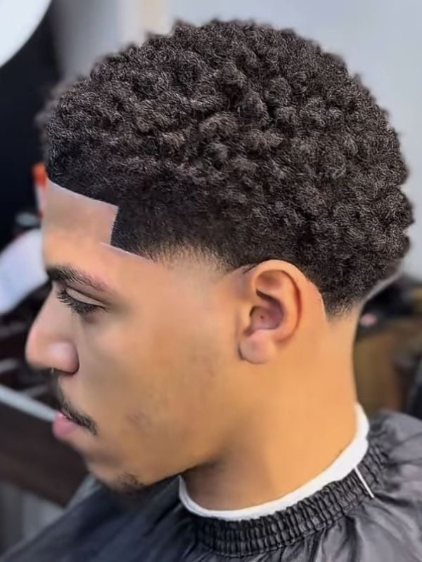 Burst Fade with Sponge Curls
