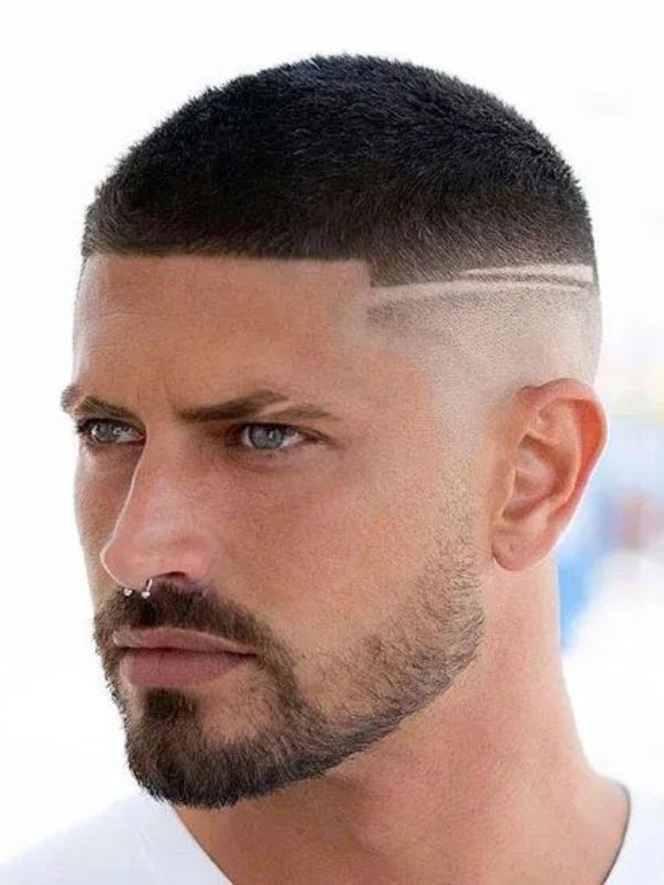 Buzz Cut with Mid Fade