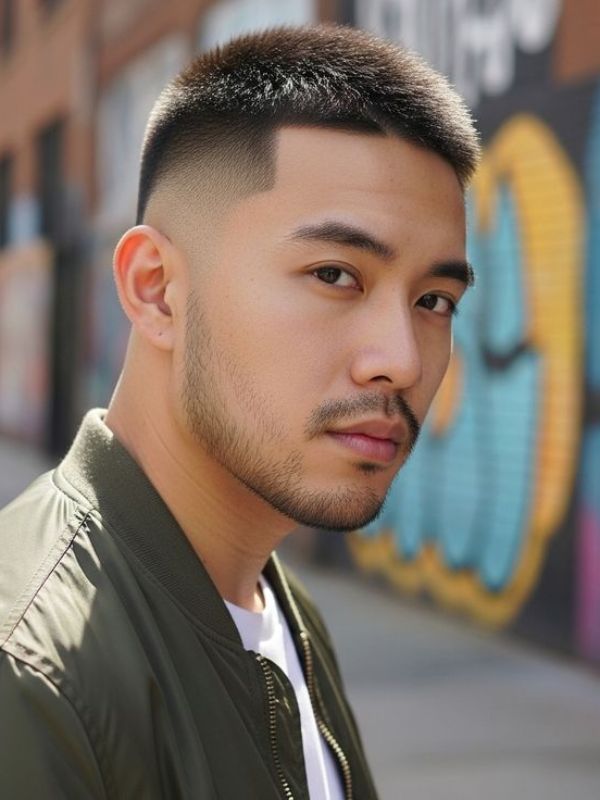Buzz Cuts for Asian Men with Beard
