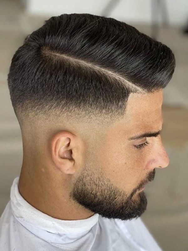 Comb Over with Low Taper Fade