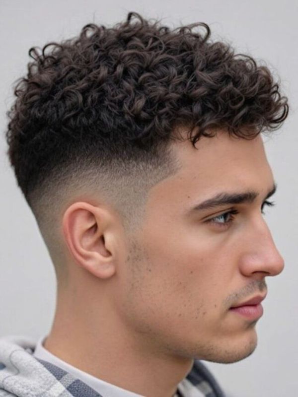 Curly Hair with Undercut Fade
