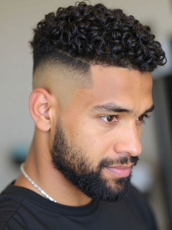 Curly High Top Fade