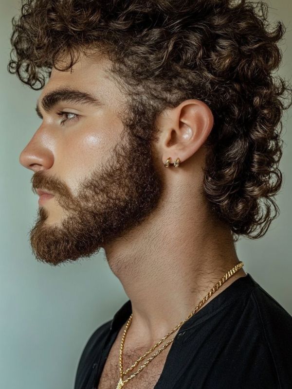 Curly Shag with Fade