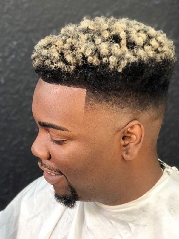 Dyed Tips with Mid Taper Fade