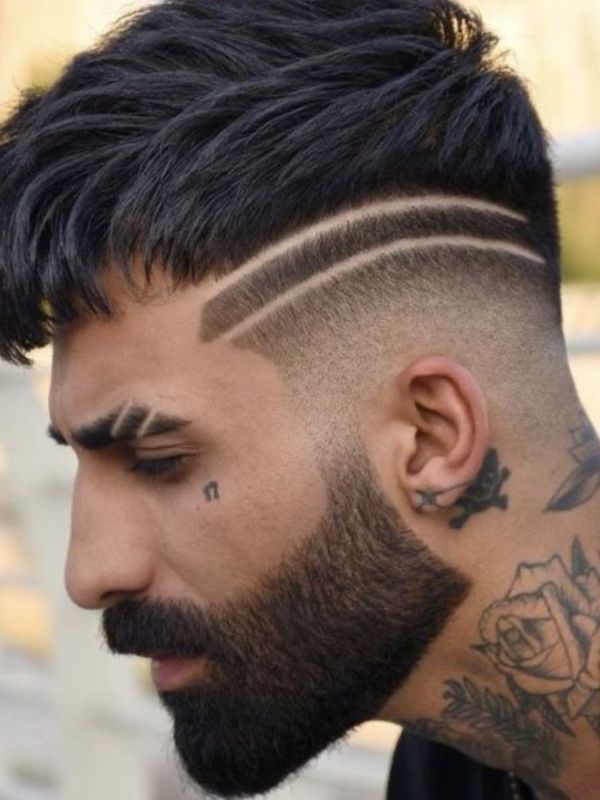 Fade Haircut Designs with Lines