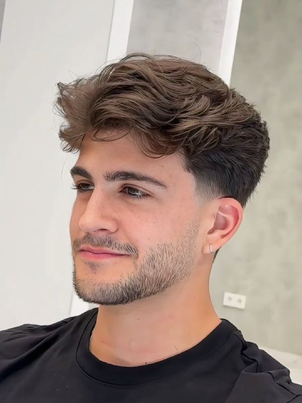 Fluffy or Messy Top with Tapered Sides