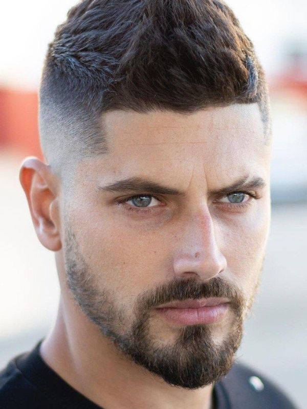 High Fade with Brushed-Back Top