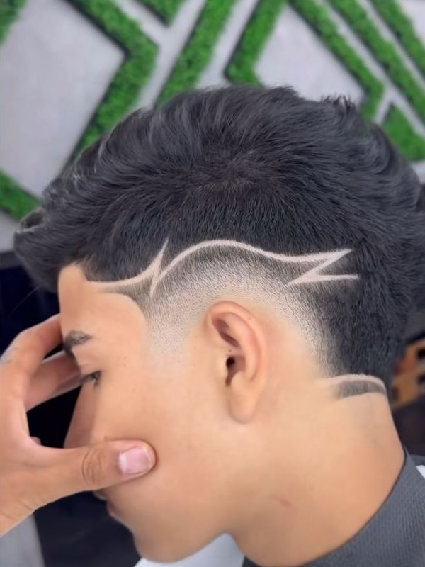 High Fade with Design