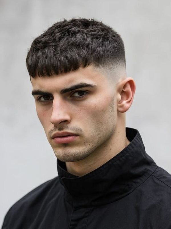 Low Fade with Messy Top
