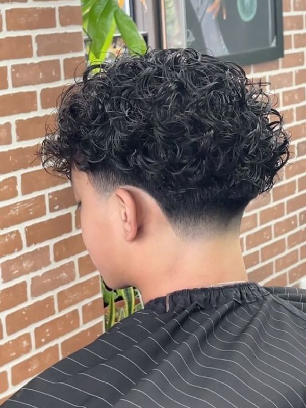 Low Taper Fade with Curly Hair