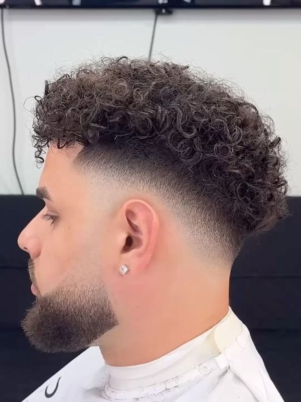 Mid Fade with Curly Hair