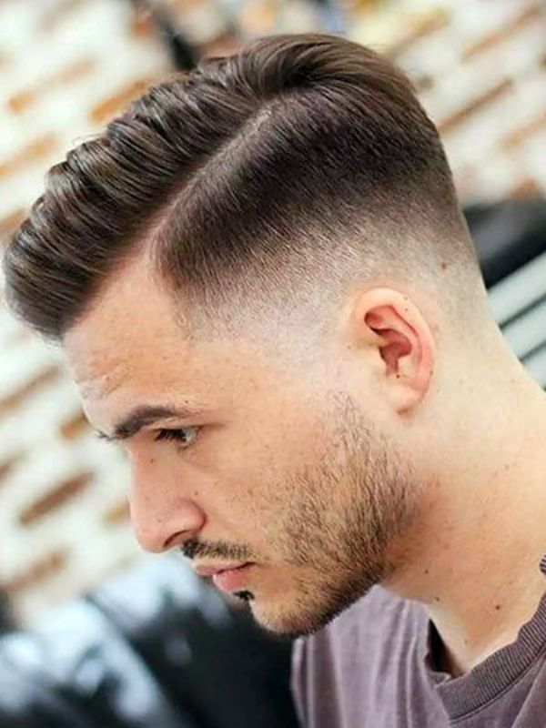 Mid Fade with Side Part