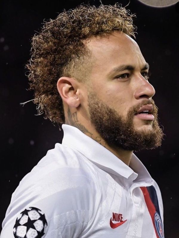Neymar – Curly Fade with Design