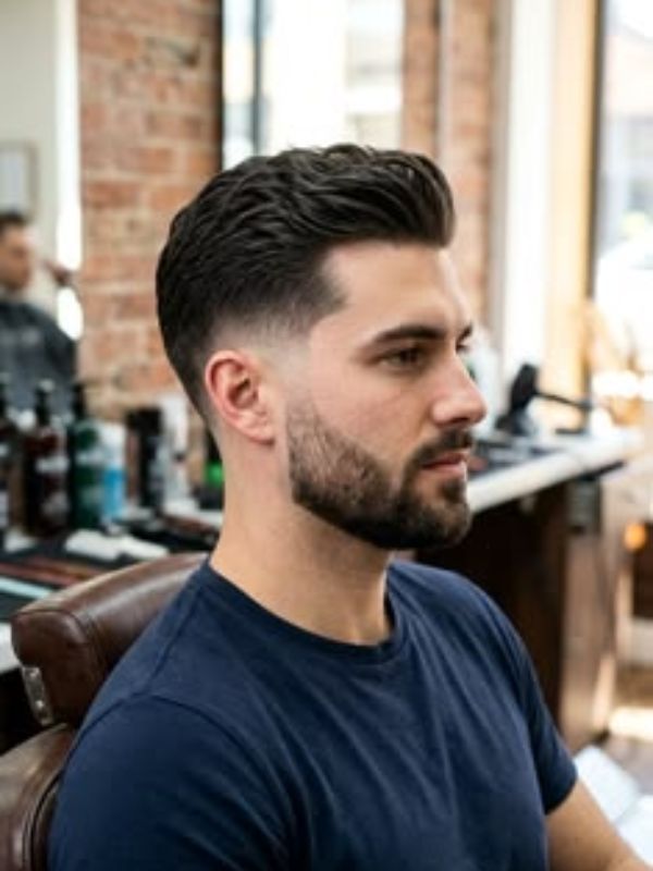 Pompadour with Mid Fade