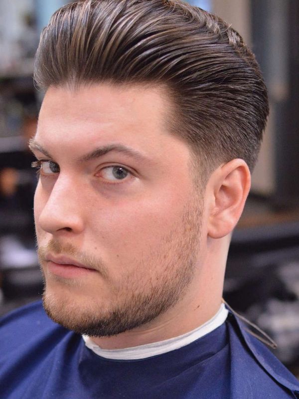 Slicked Back with Side Part