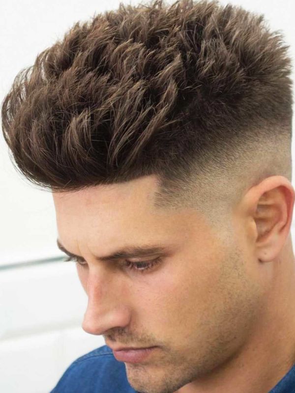 Spiky Textured Top with Low Fade