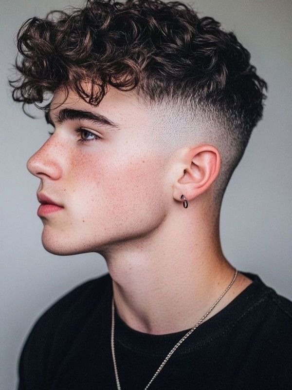 Wavy Hair Undercut Fade