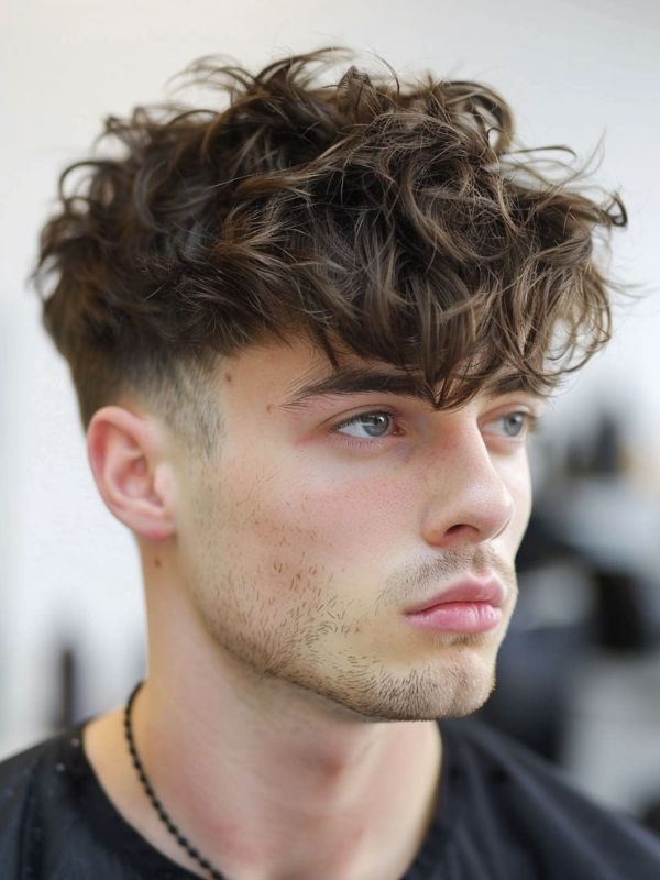 Wavy Textured Long Top with Drop Fade