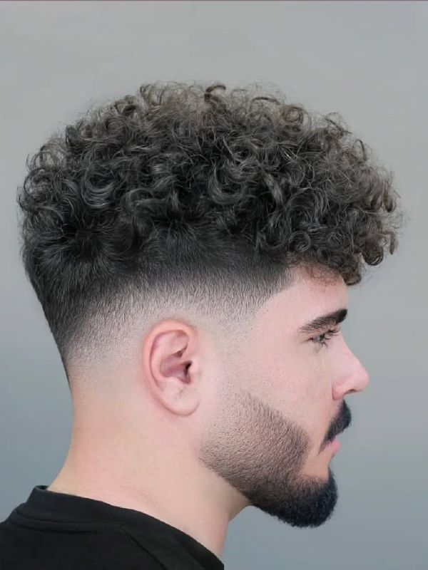 Curly Fade haircut Black guy