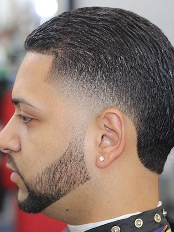 Mid Fade with Slick Back
