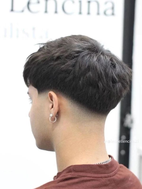 Middle Part Low Taper Fade Haircut
