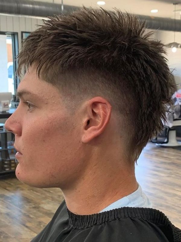 Burst Fade Mohawk for Straight Hair