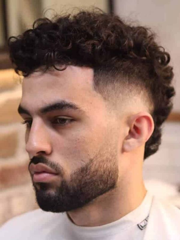 Curly Mid Burst Fade