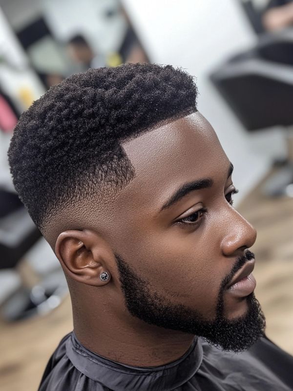 High Taper Fade for Black Men with Short Hair