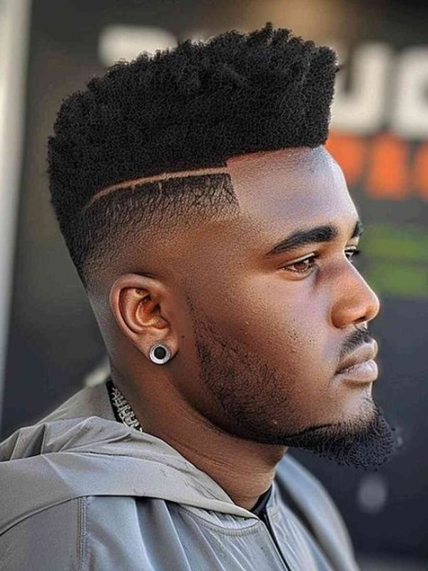 High Taper Fade for Black Men with Straight Hair