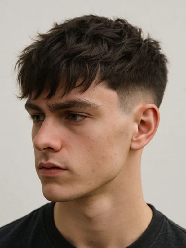 Straight Hair Textured Fringe Taper